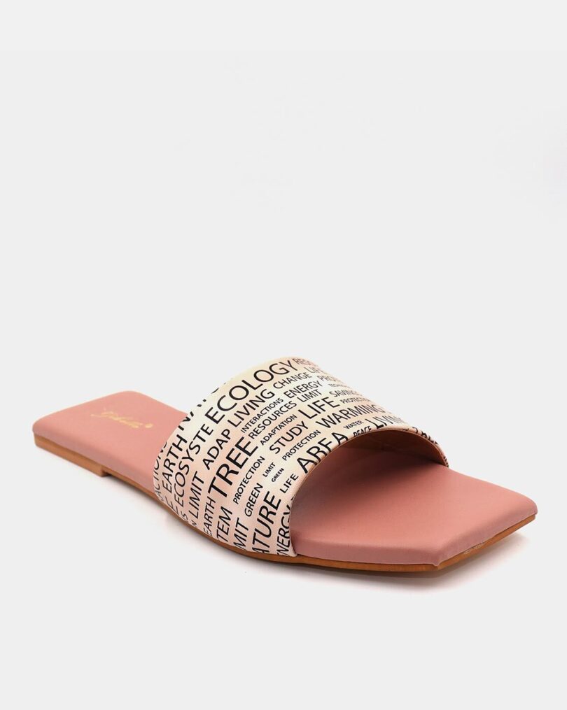 Typographic Print Slip-On Slides