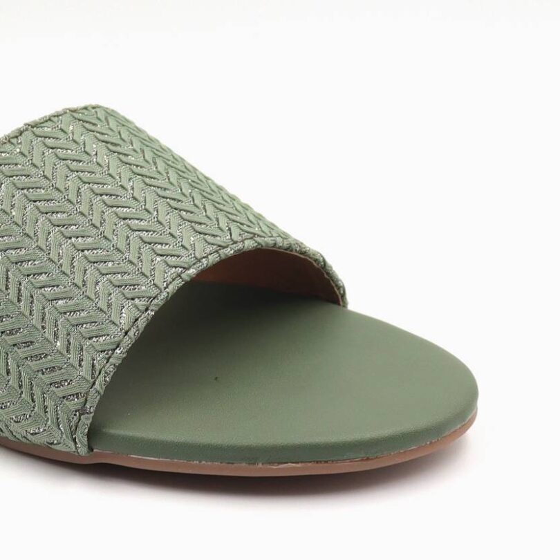 Women Green Flats Sandal - Image 4