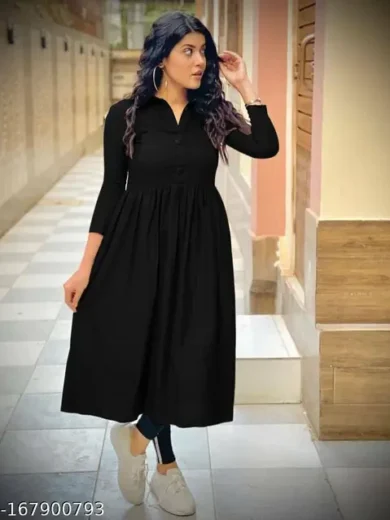 New Arrival Comfortable Rayon Plain Women Kurti