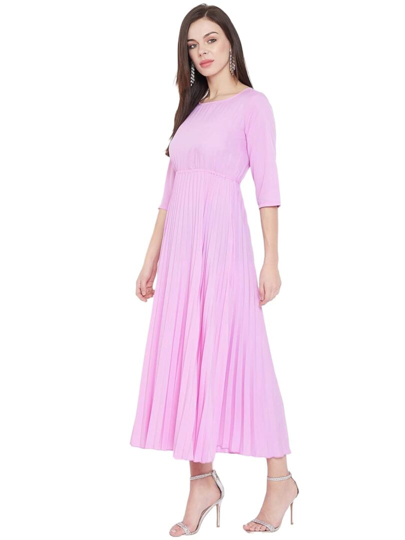 Women Pink Solid Maxi Dress - Image 2