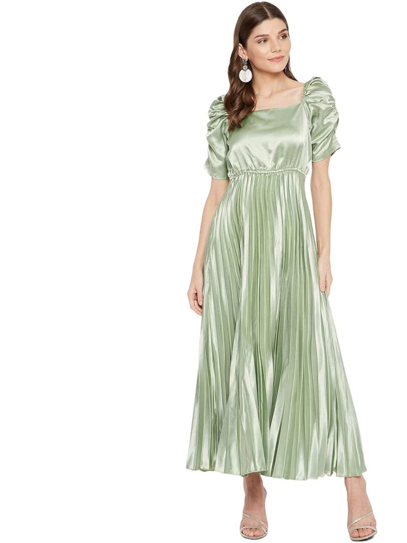 Green Crepe Maxi Dress