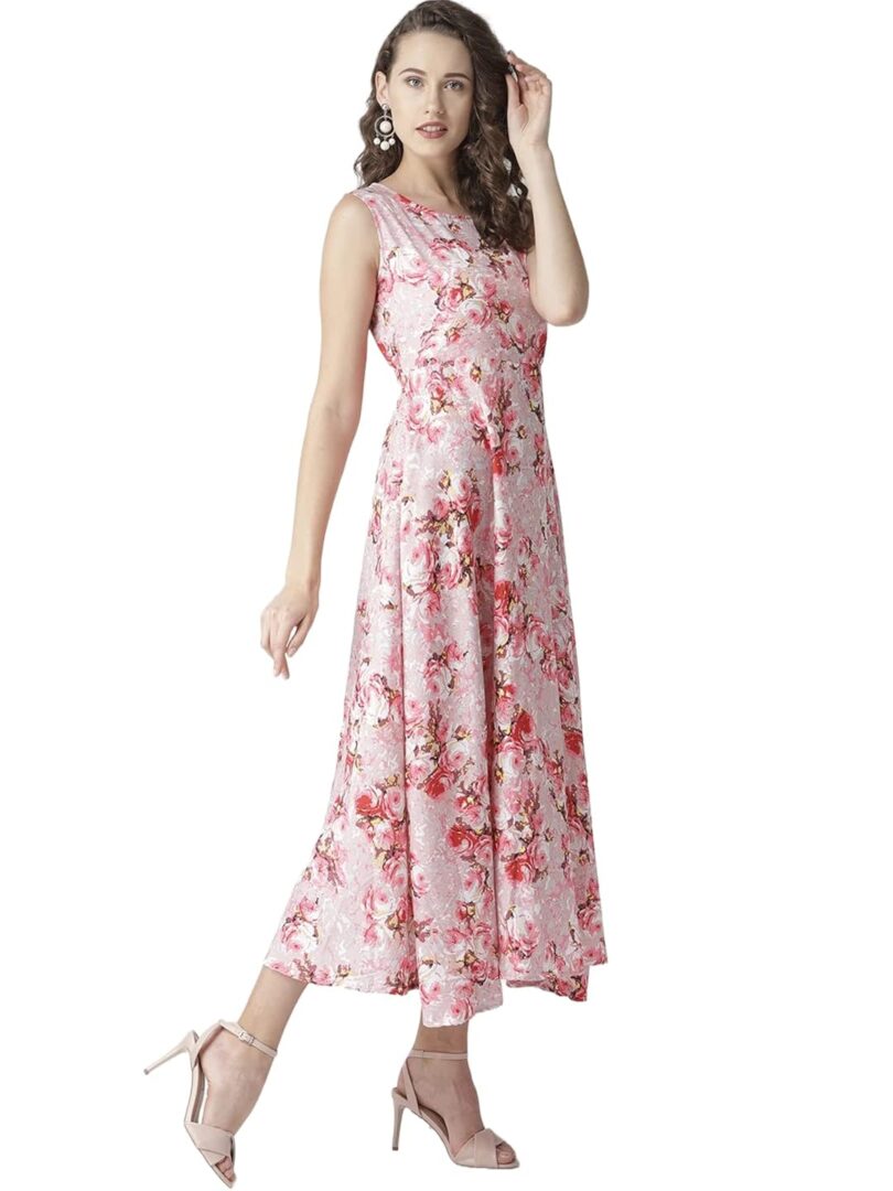 Pink Floral Print Maxi Dress - Image 2