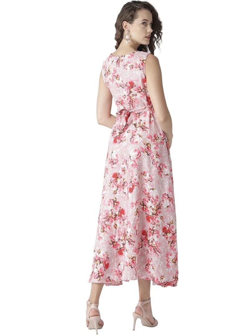 Pink Floral Print Maxi Dress - Image 3