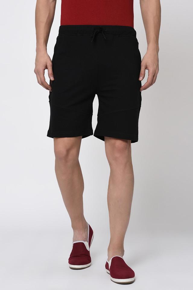 Solid Cotton Drawstring Closure Men's Shorts