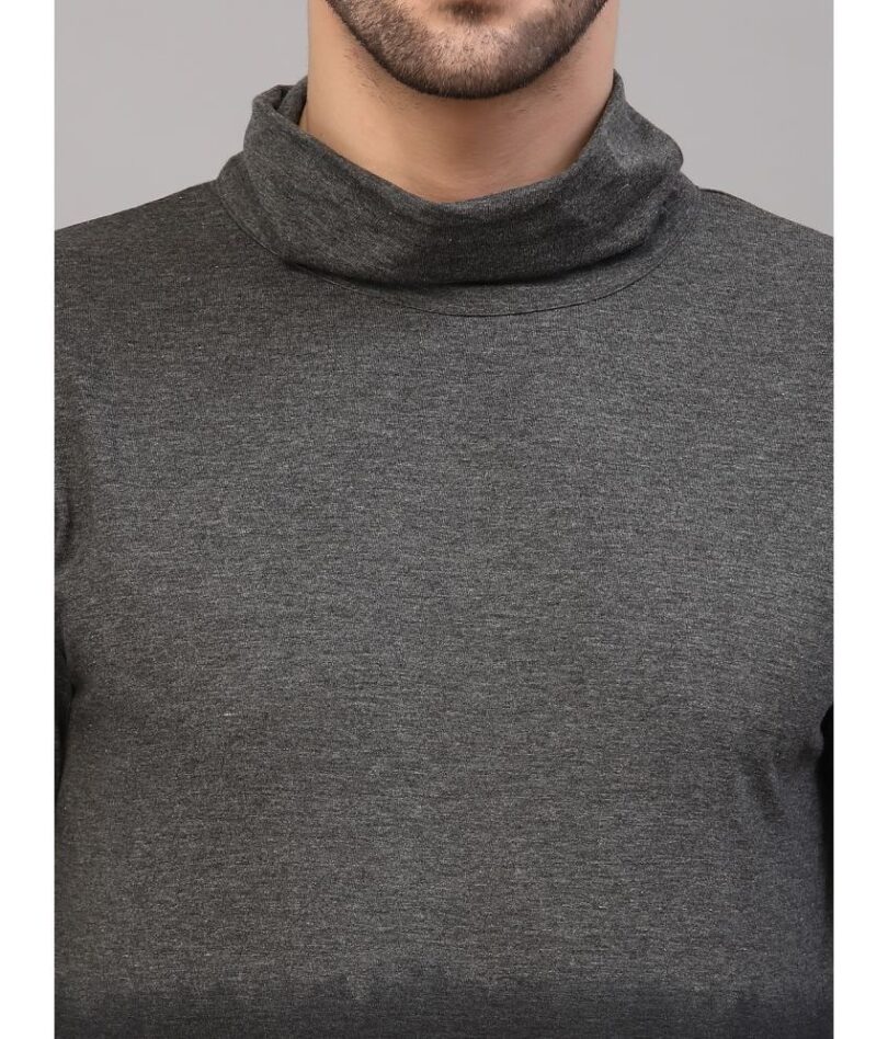 Rigo - Charcoal Cotton Slim Fit Men's T-Shirt - Image 2