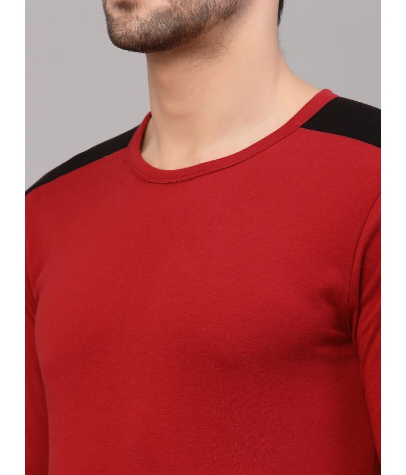 Rigo - Maroon Cotton Slim Fit Men's T-Shirt - Image 2