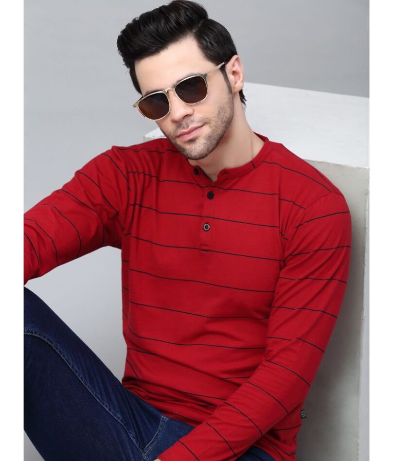 Rigo - Red Cotton Slim Fit Men's T-Shirt