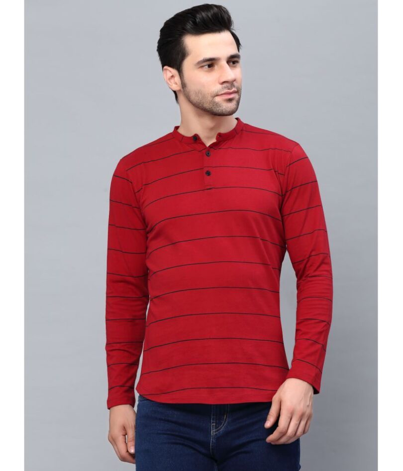 Rigo - Red Cotton Slim Fit Men's T-Shirt - Image 2