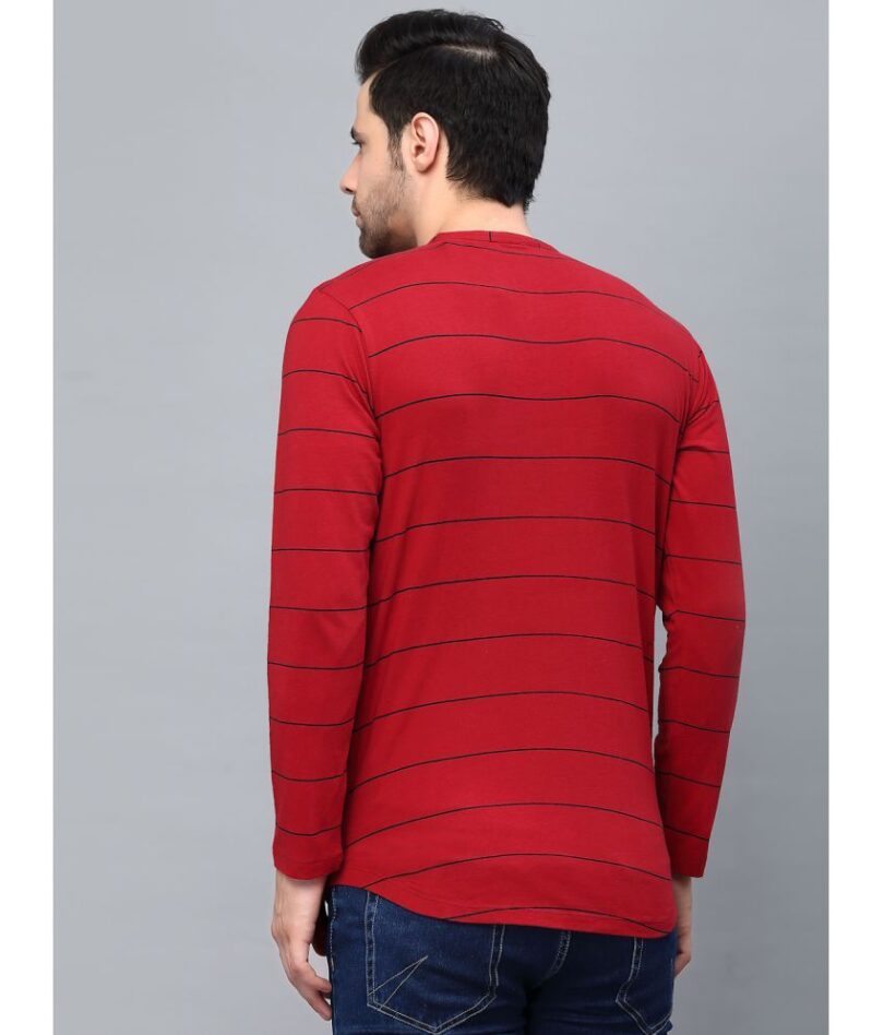 Rigo - Red Cotton Slim Fit Men's T-Shirt - Image 3