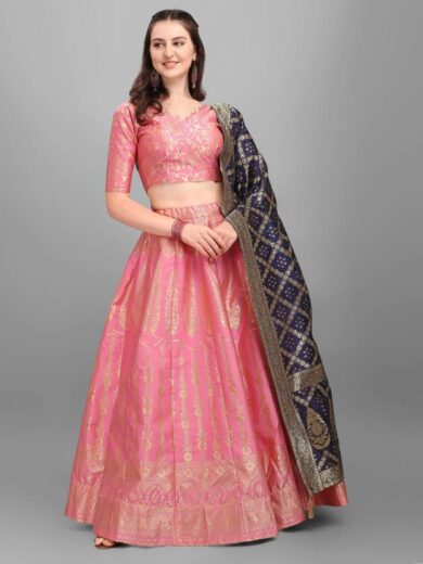 Party Wear Light Pink Color Attractive lehenga Choli