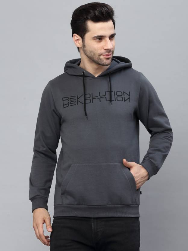 Men Full Sleeve Printed Hooded Sweatshirt