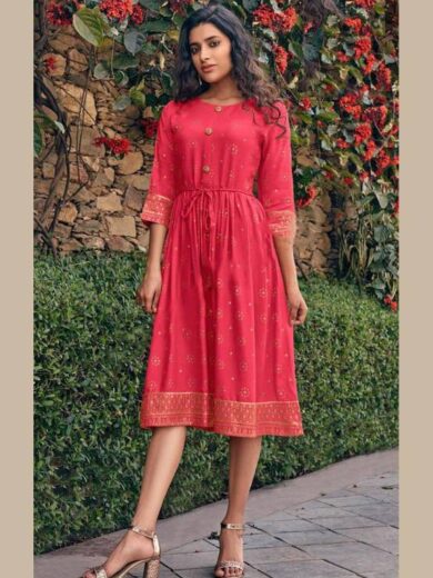 Women Drop Waist Red