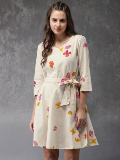 Women Fit and Flare white Dress