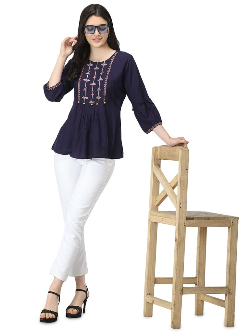 Short Top reyon Ladies Western Tops